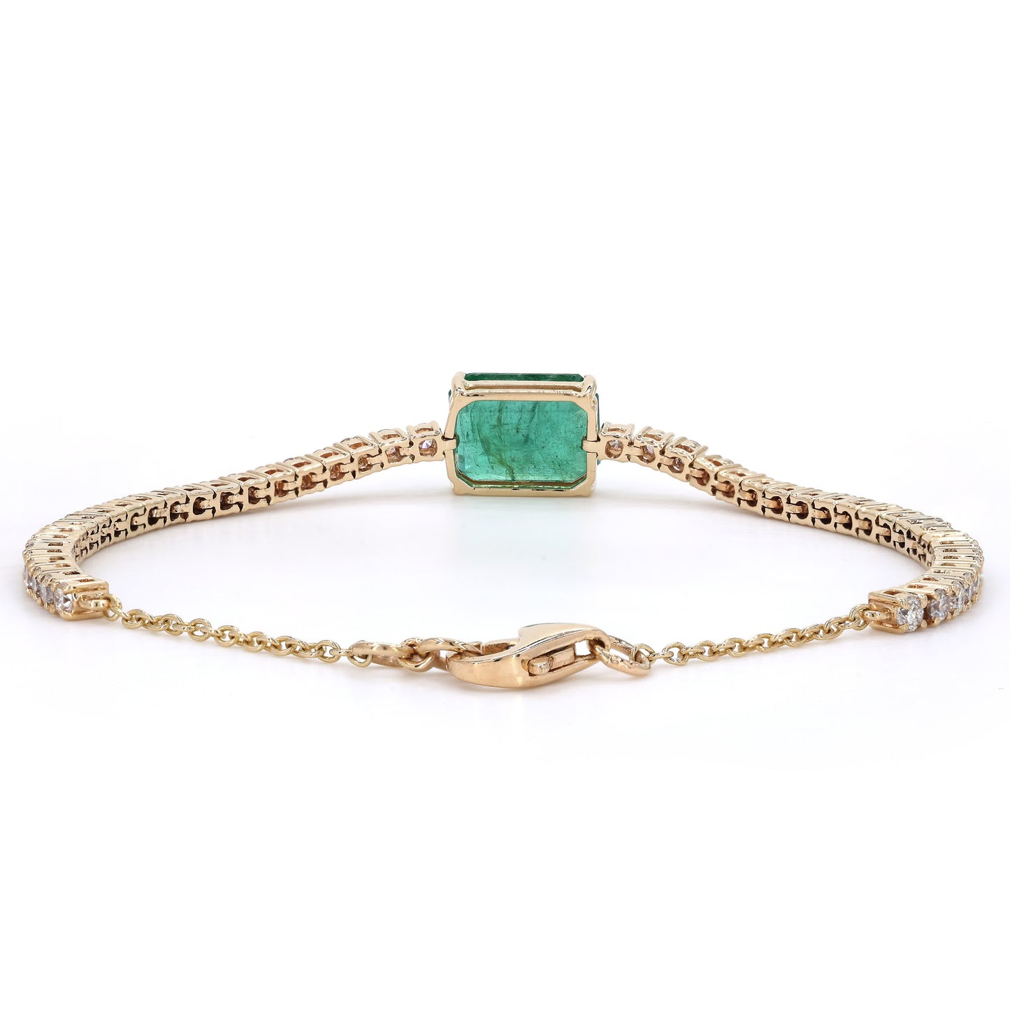 Emerald Diamond Tennis Chain Bracelet