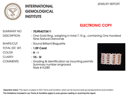 International Gemological Institute (IGI) laboratory report 70J954272411