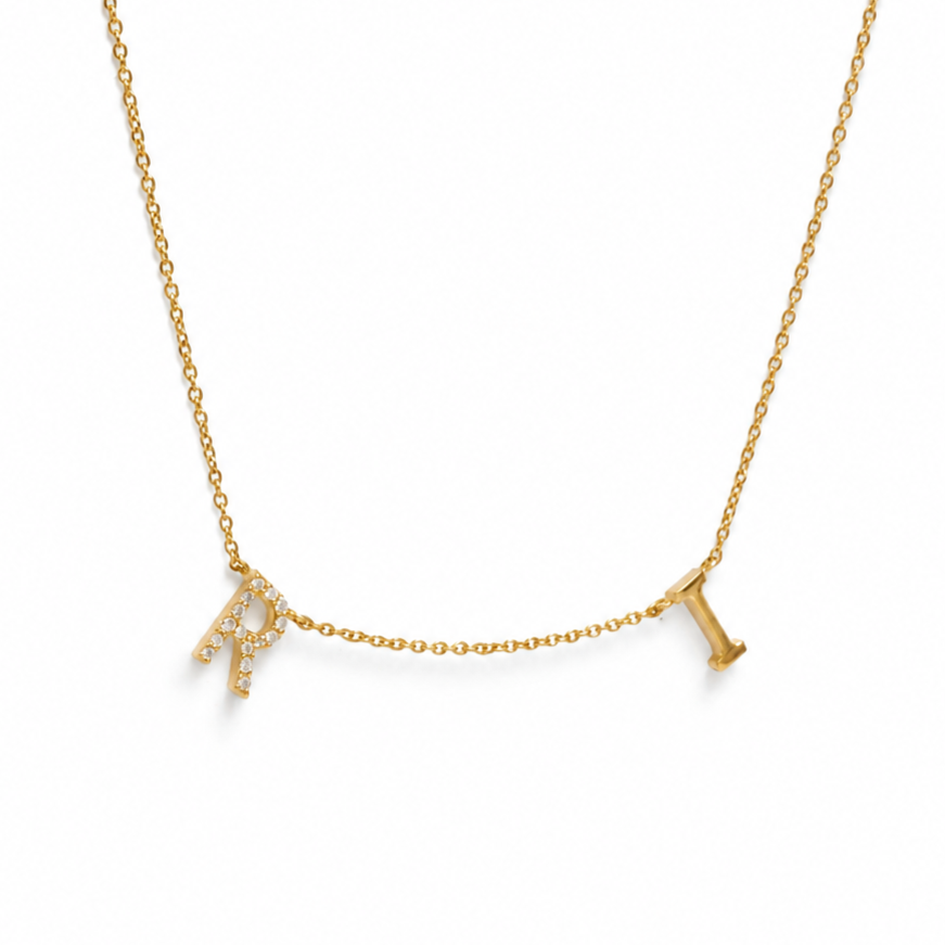 Personalized Initials Charm Diamond Necklace