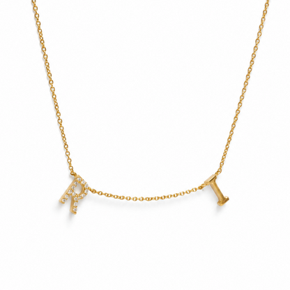 Personalized Initials Charm Diamond Necklace