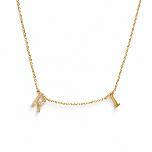 Personalized Initials Charm Diamond Necklace