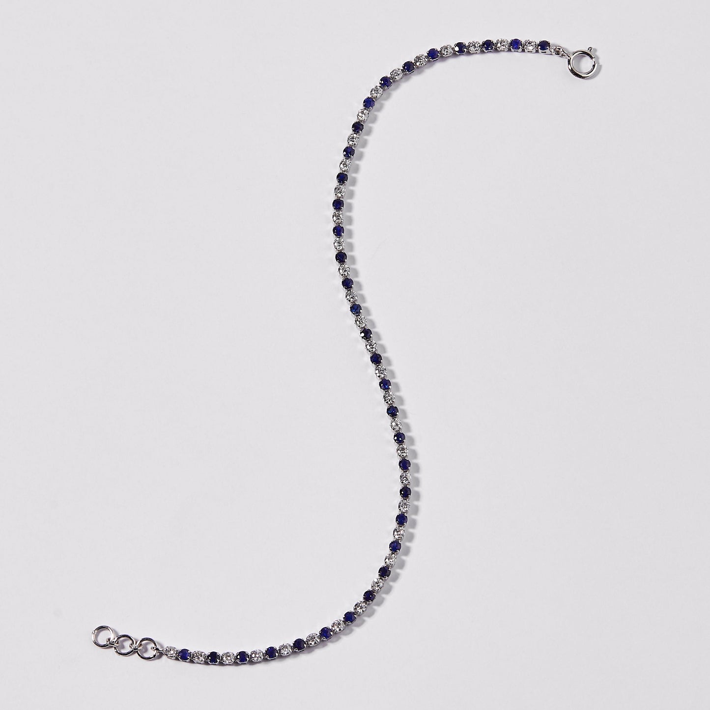 Natural Sapphire Diamond Tennis Bracelet