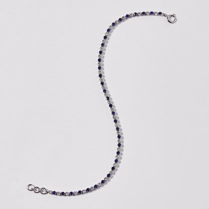 Natural Sapphire Diamond Tennis Bracelet