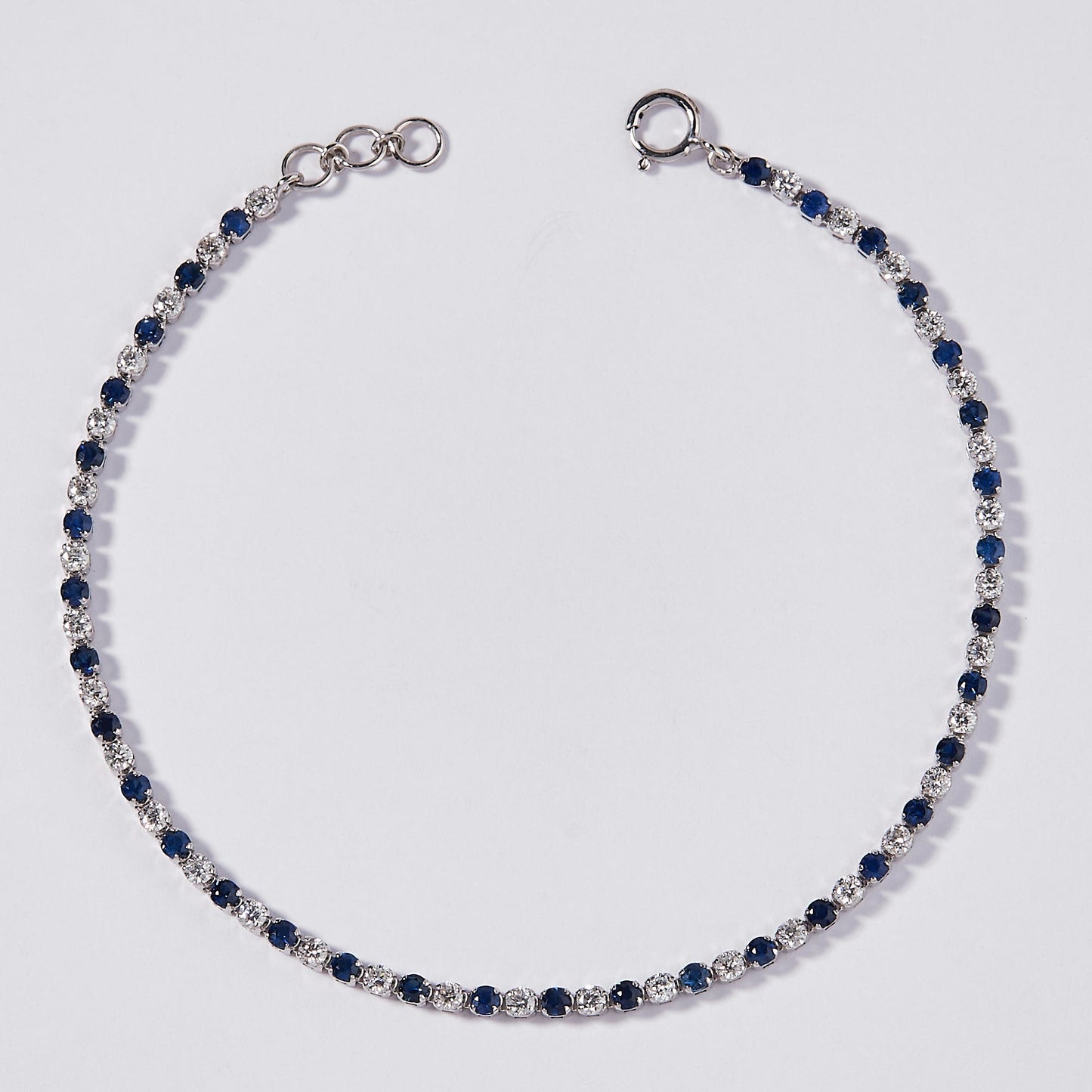 Natural Sapphire Diamond Tennis Bracelet