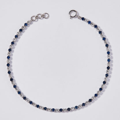Natural Sapphire Diamond Tennis Bracelet
