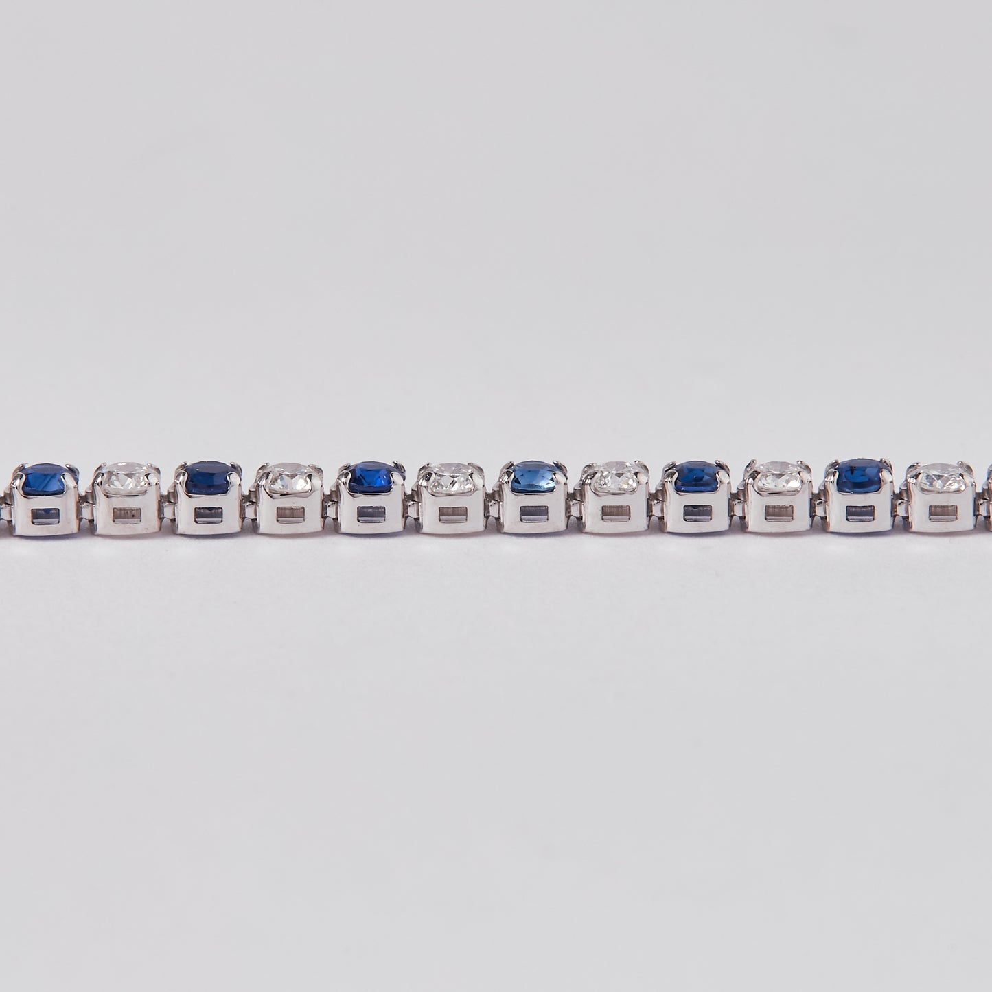 Natural Sapphire Diamond Tennis Bracelet