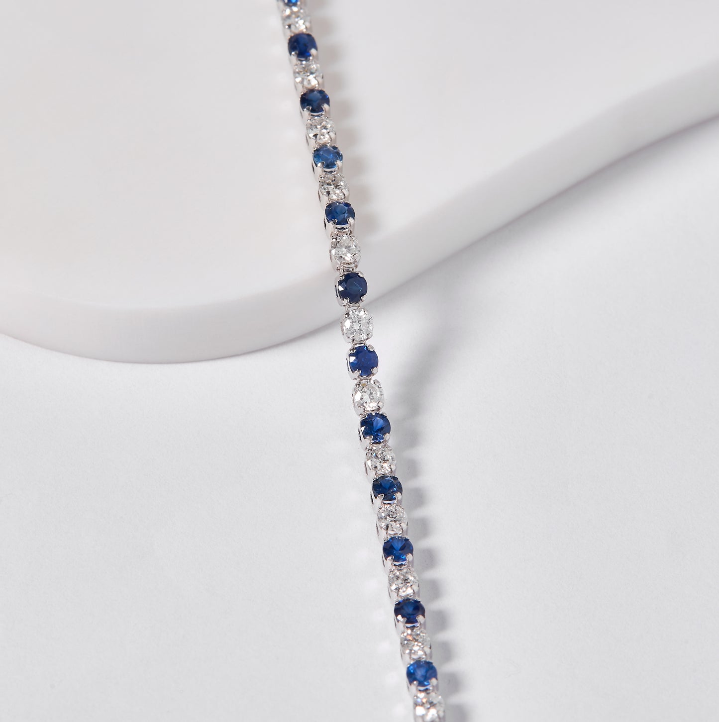 Natural Sapphire Diamond Tennis Bracelet
