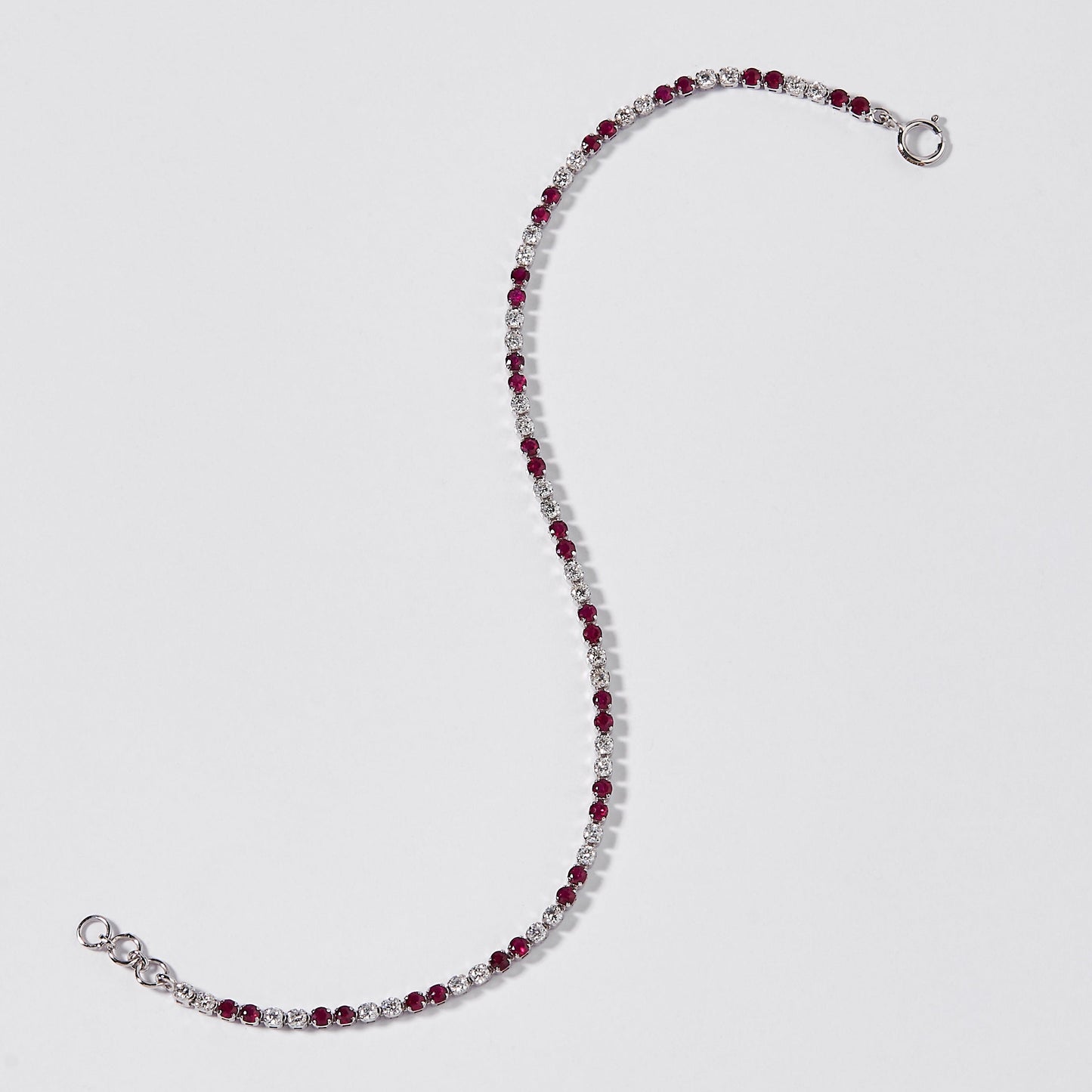 Natural Ruby Diamond Tennis Bracelet