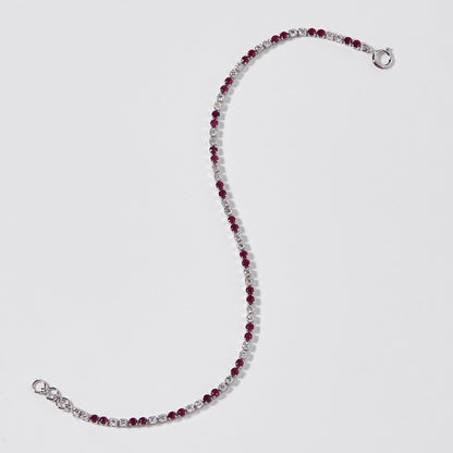 Natural Ruby Diamond Tennis Bracelet