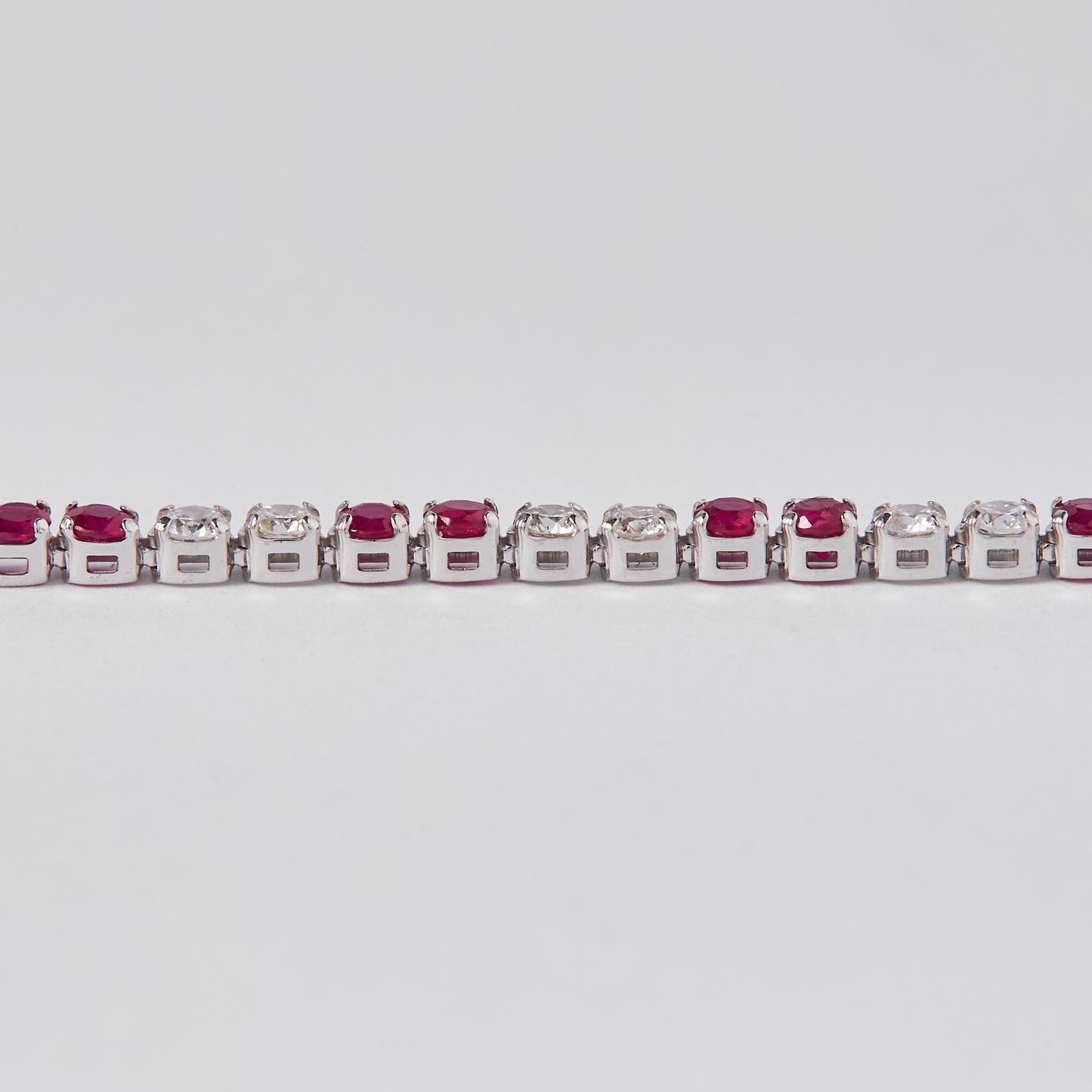 Natural Ruby Diamond Tennis Bracelet