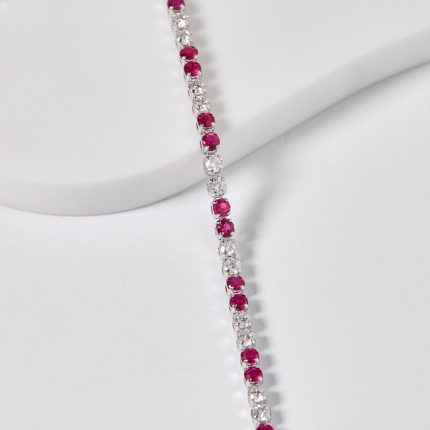Natural Ruby Diamond Tennis Bracelet