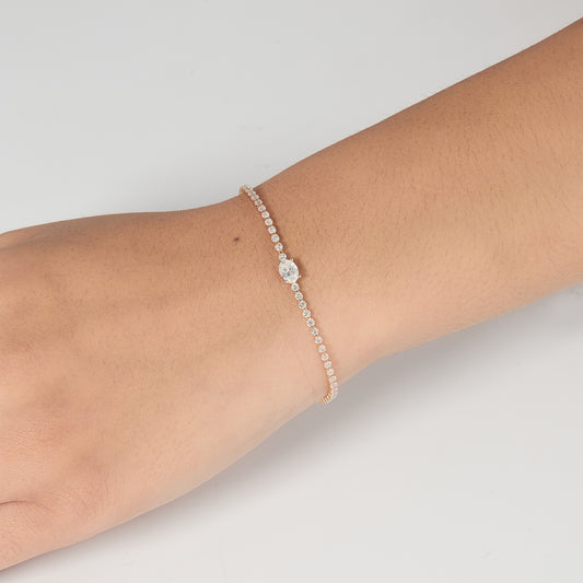 Oval Diamond Tennis Bracelet