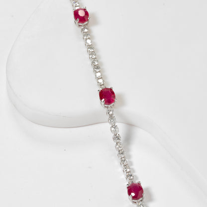 Ruby Diamond Tennis Bracelet