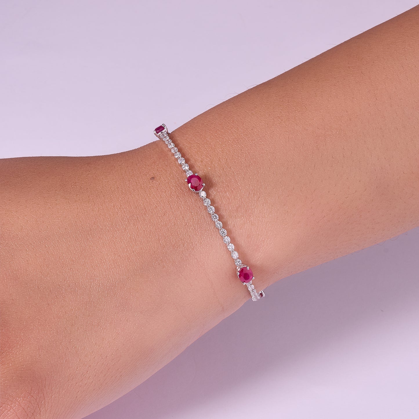 Ruby Diamond Tennis Bracelet