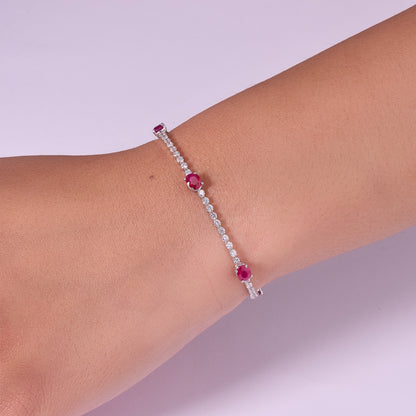 Ruby Diamond Tennis Bracelet