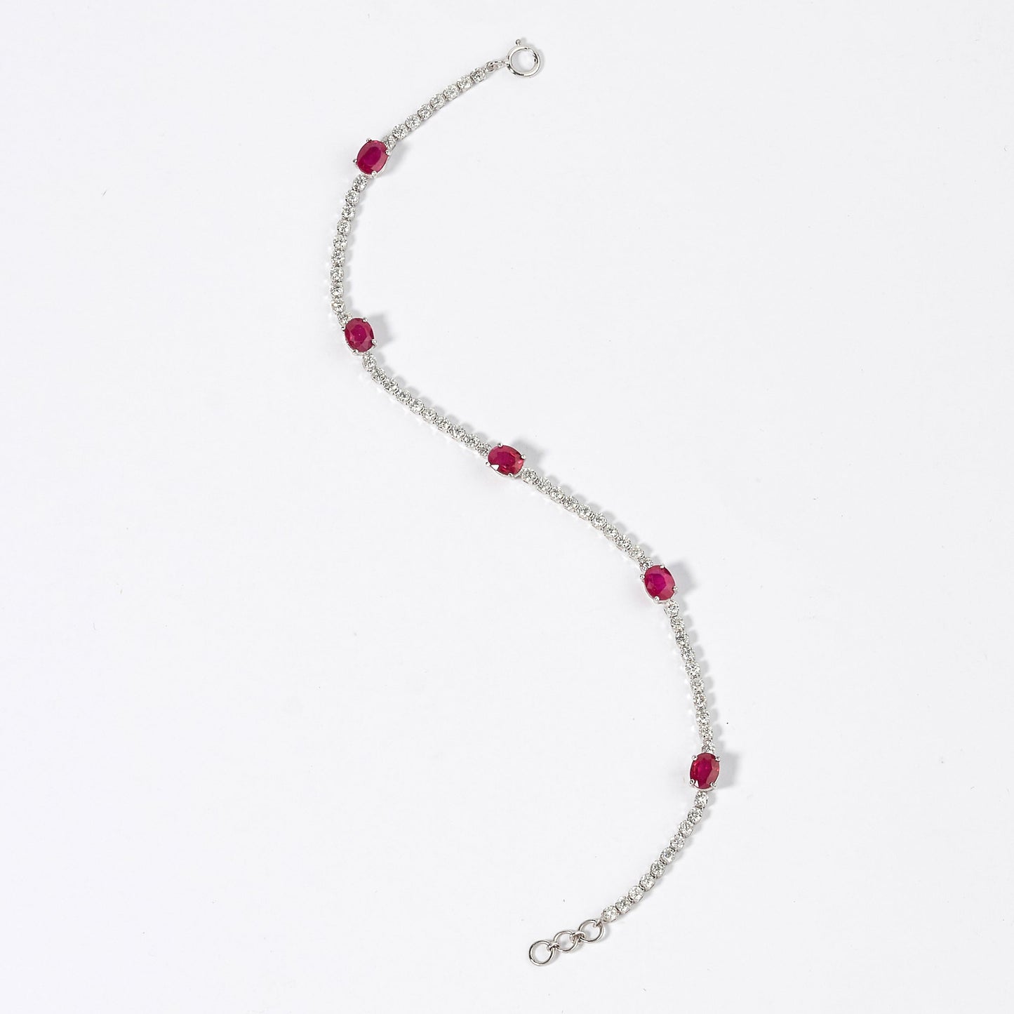 Ruby Diamond Tennis Bracelet