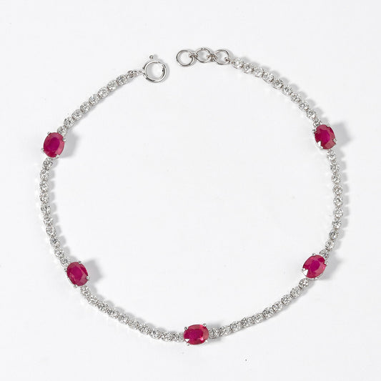 Ruby Diamond Tennis Bracelet