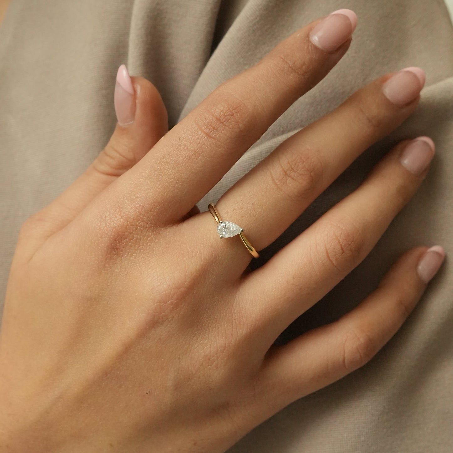 Pear Cut Diamond Ring