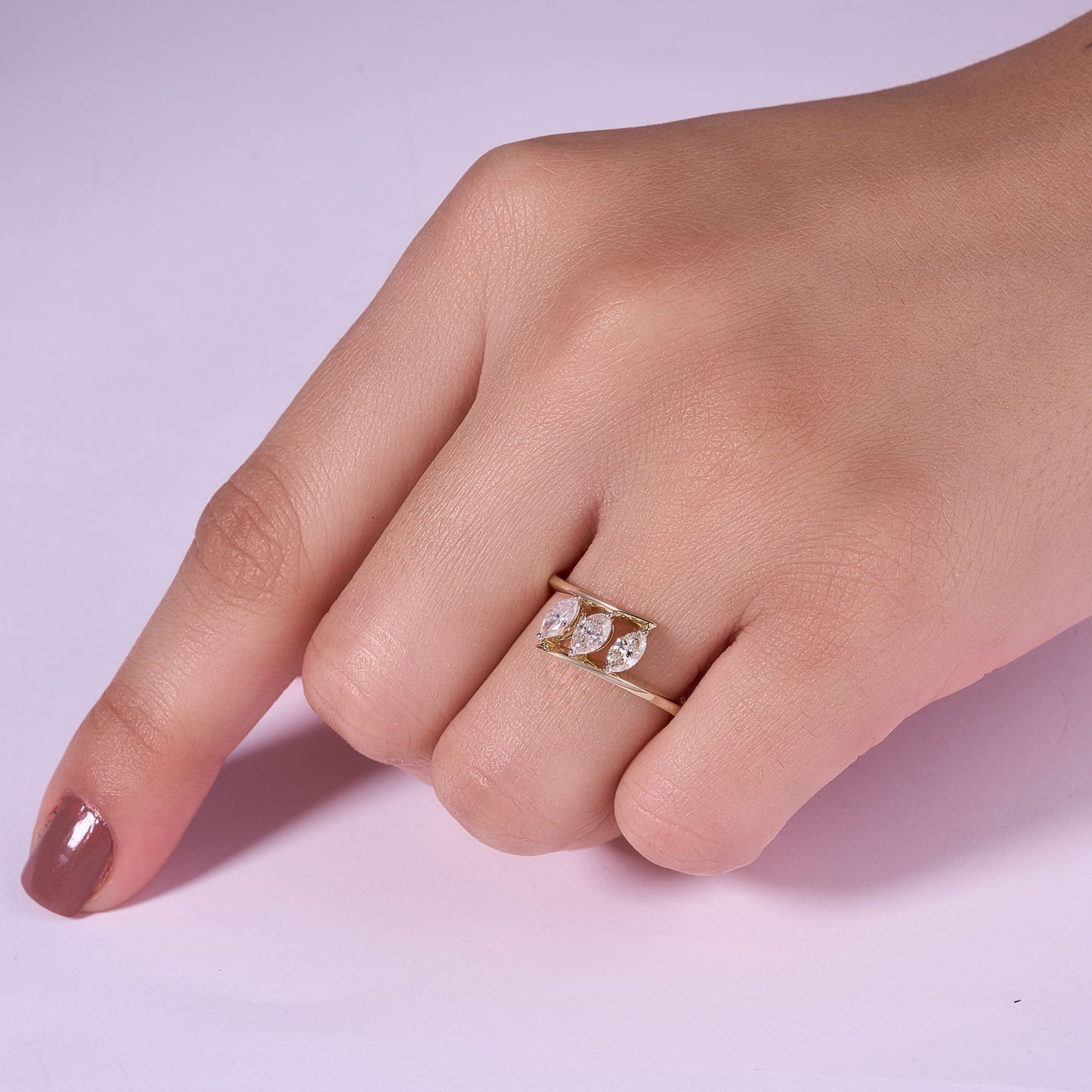 Marquise Three Stone Diamond Ring