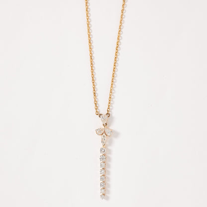 Marquise Pear Vertical Pendant Necklac