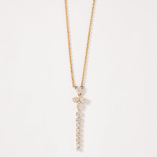Marquise Pear Vertical Pendant Necklac