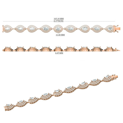Marquise Oval Diamond Tennis Bracelet