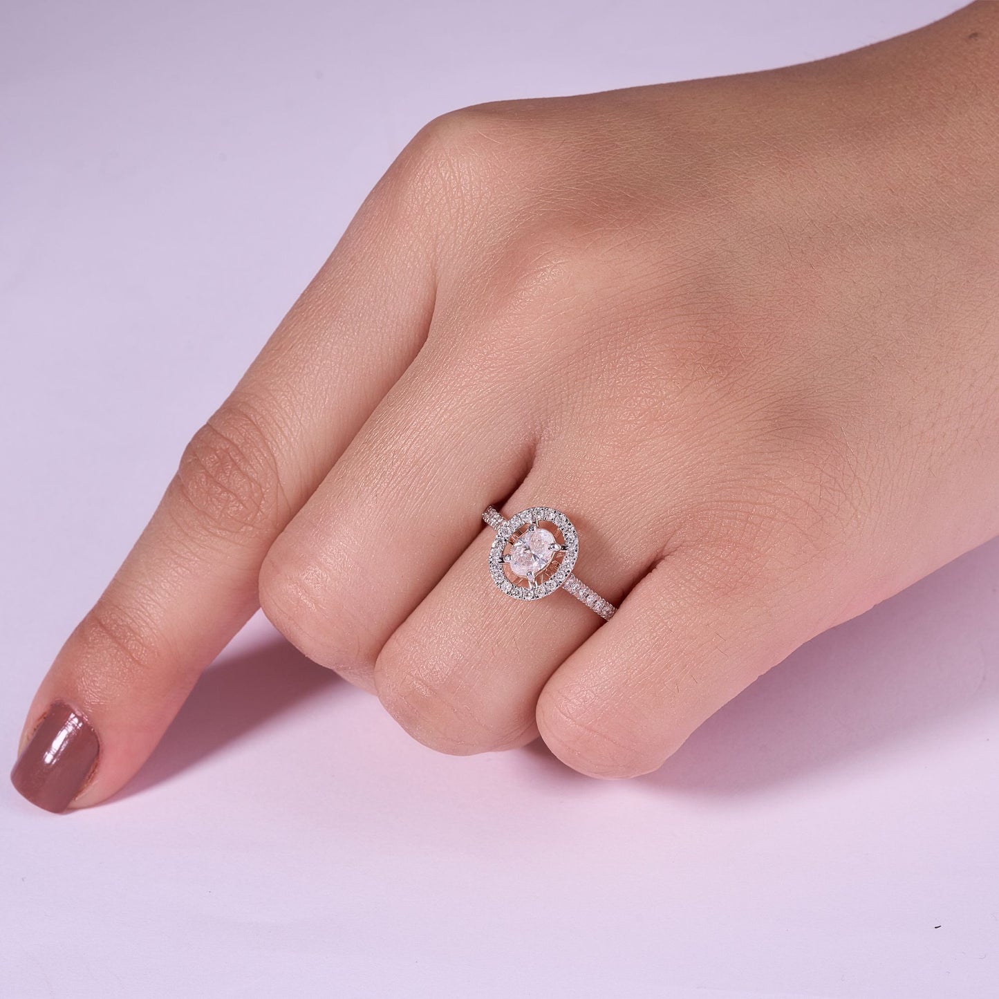 Halo Oval Diamond Engagement Ring