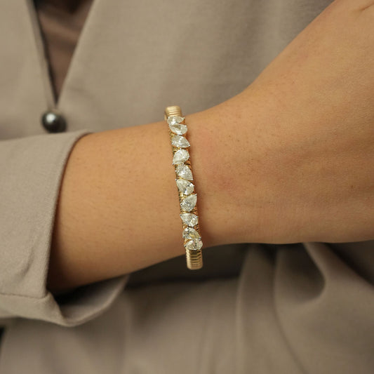 Pear Shape Diamond Cuff Bracelet