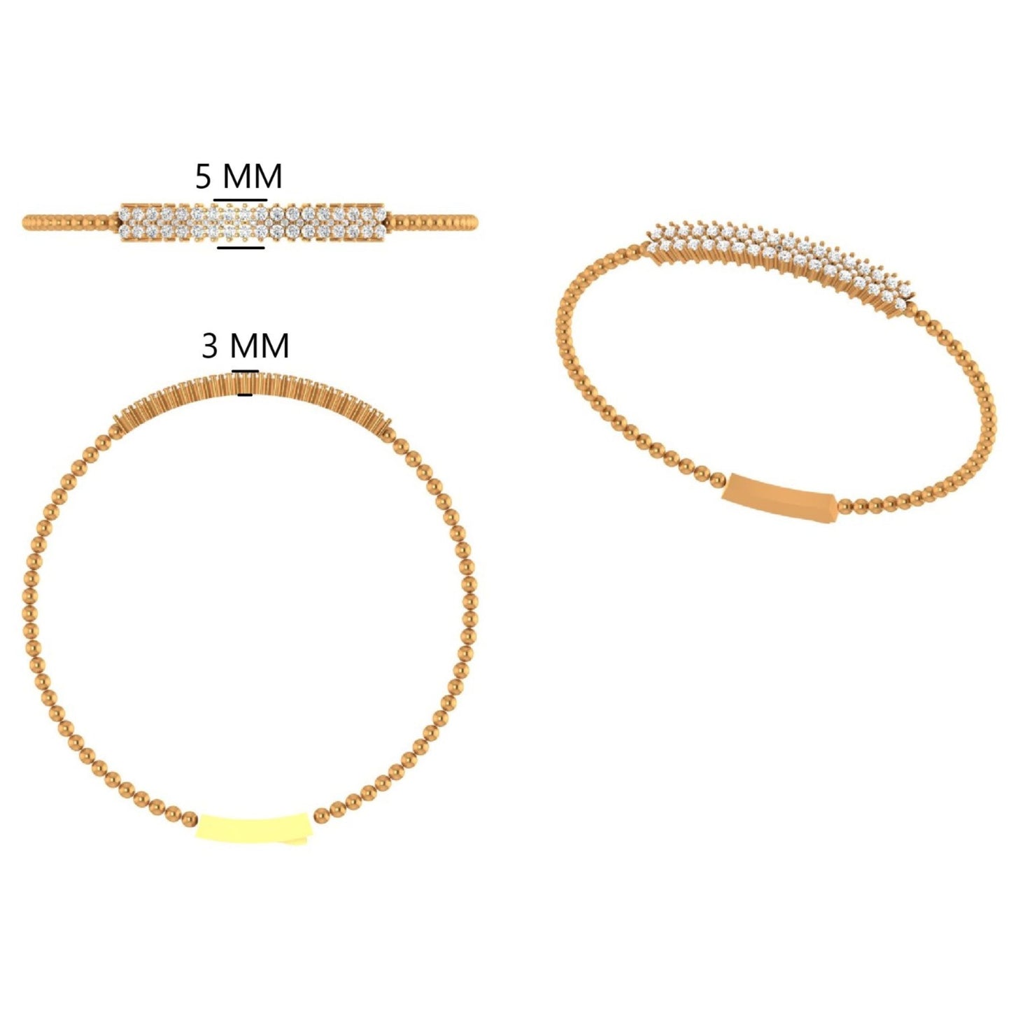 Diamond Bar Beaded Bracelet