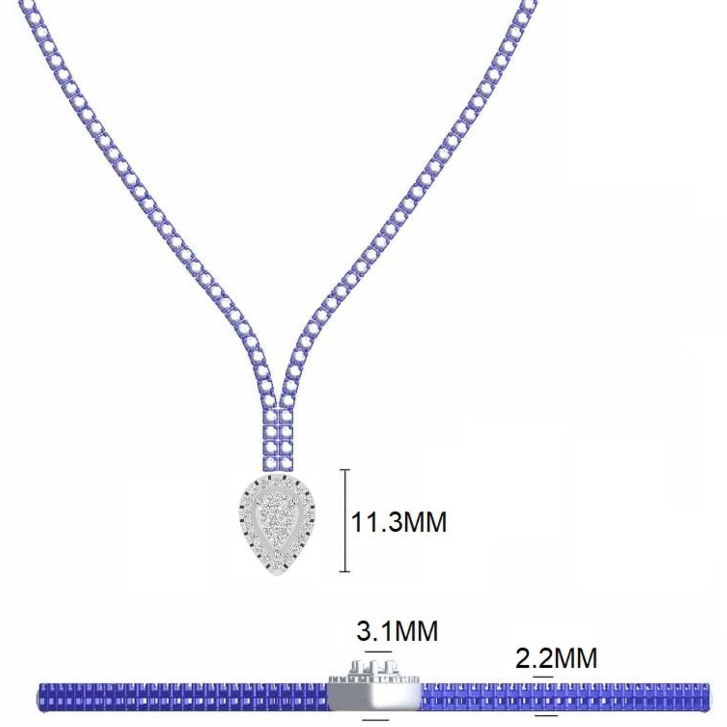 Pear Shape Diamond Drop Necklace