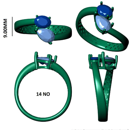 Bypass Two Stone Diamond Ring