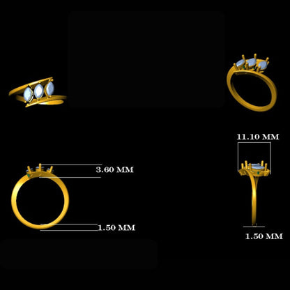 Marquise Three Stone Diamond Ring