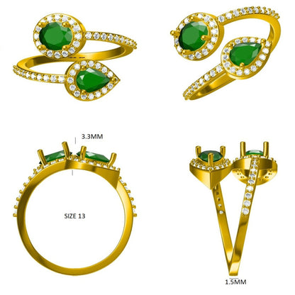 Bypass Emerald Ring