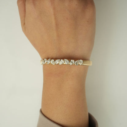 Pear Shape Diamond Cuff Bracelet