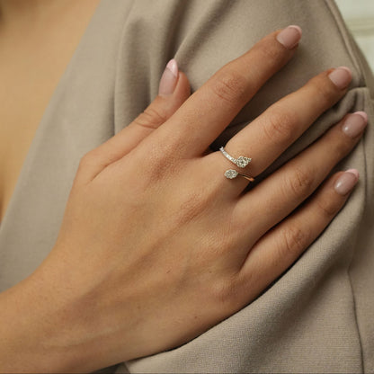 Pear Diamond Open Ring