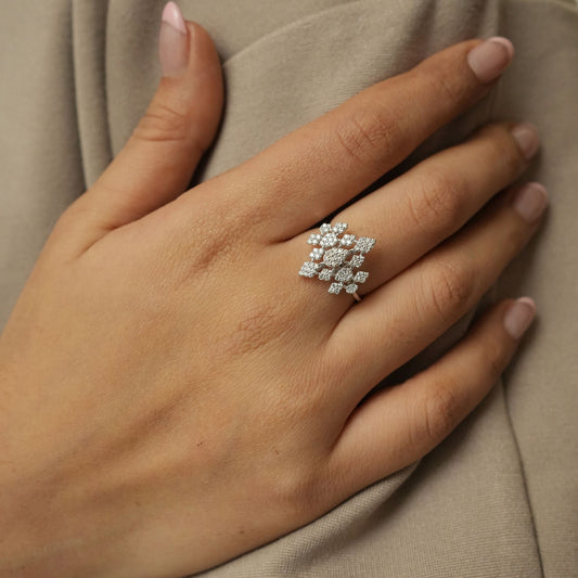 Floral Cluster Diamond Ring