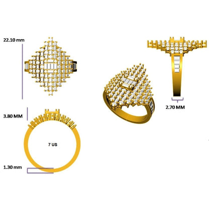 Baguette Cluster Diamond Ring
