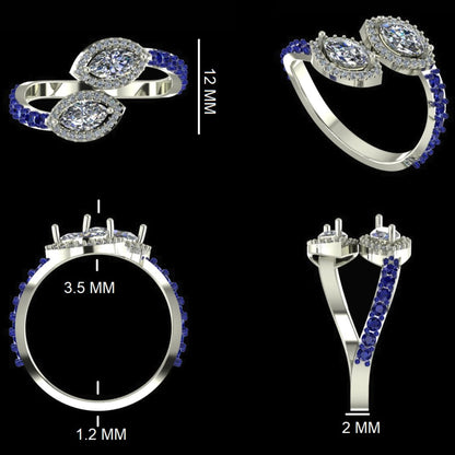 Toi Et Moi Marquise Diamond Ring