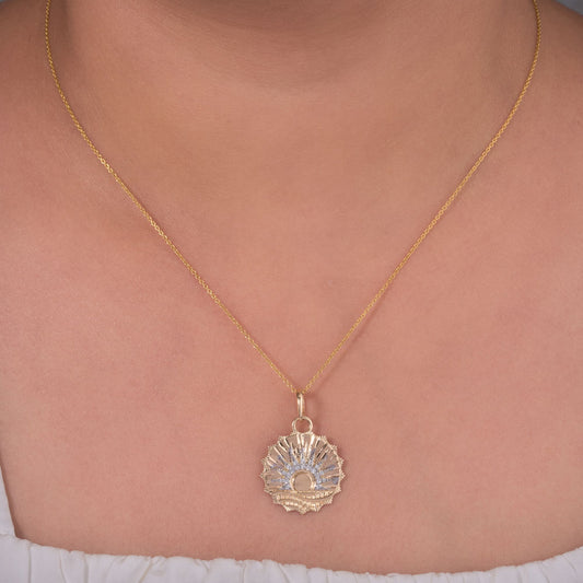 Celestial Sun Medallion Natural Diamond Pendant
