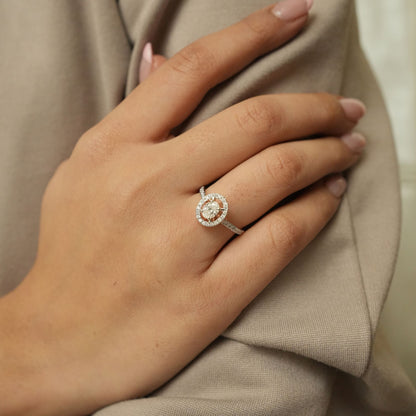 Halo Oval Diamond Engagement Ring