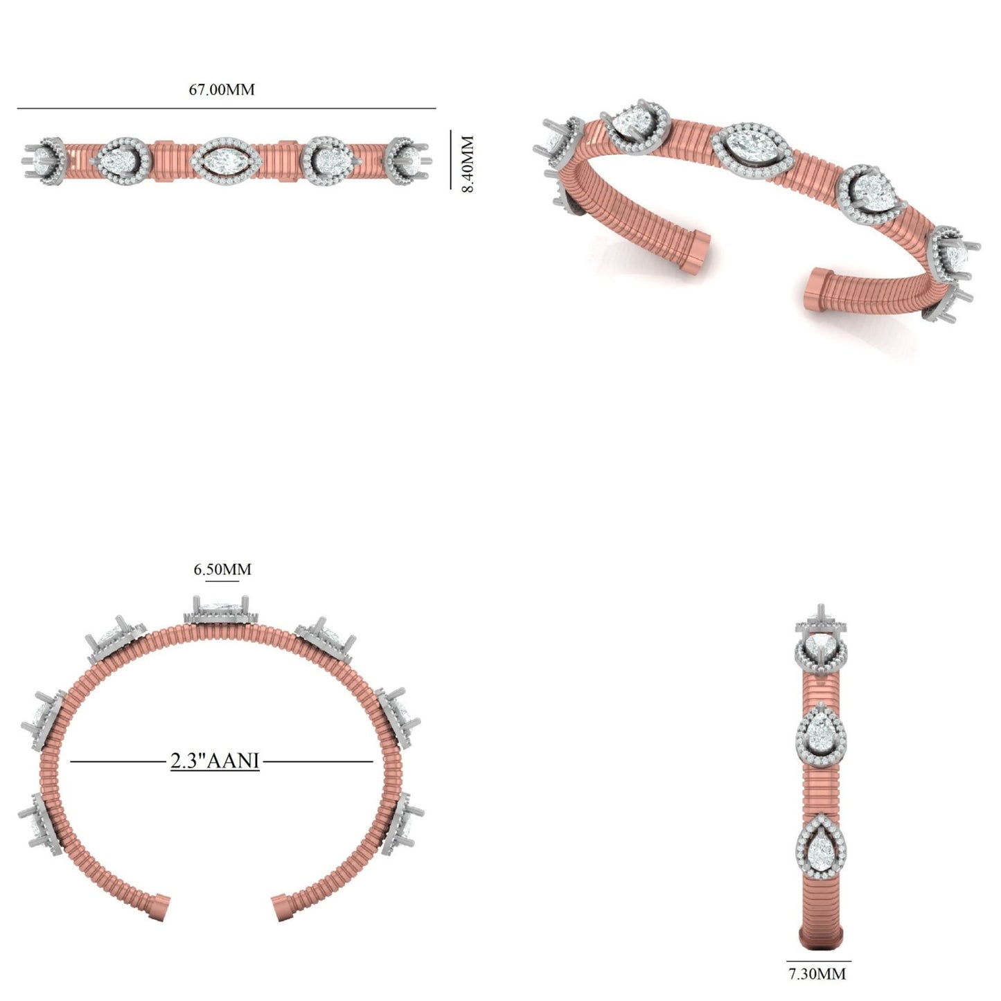 Open Cuff Diamond Bracelet