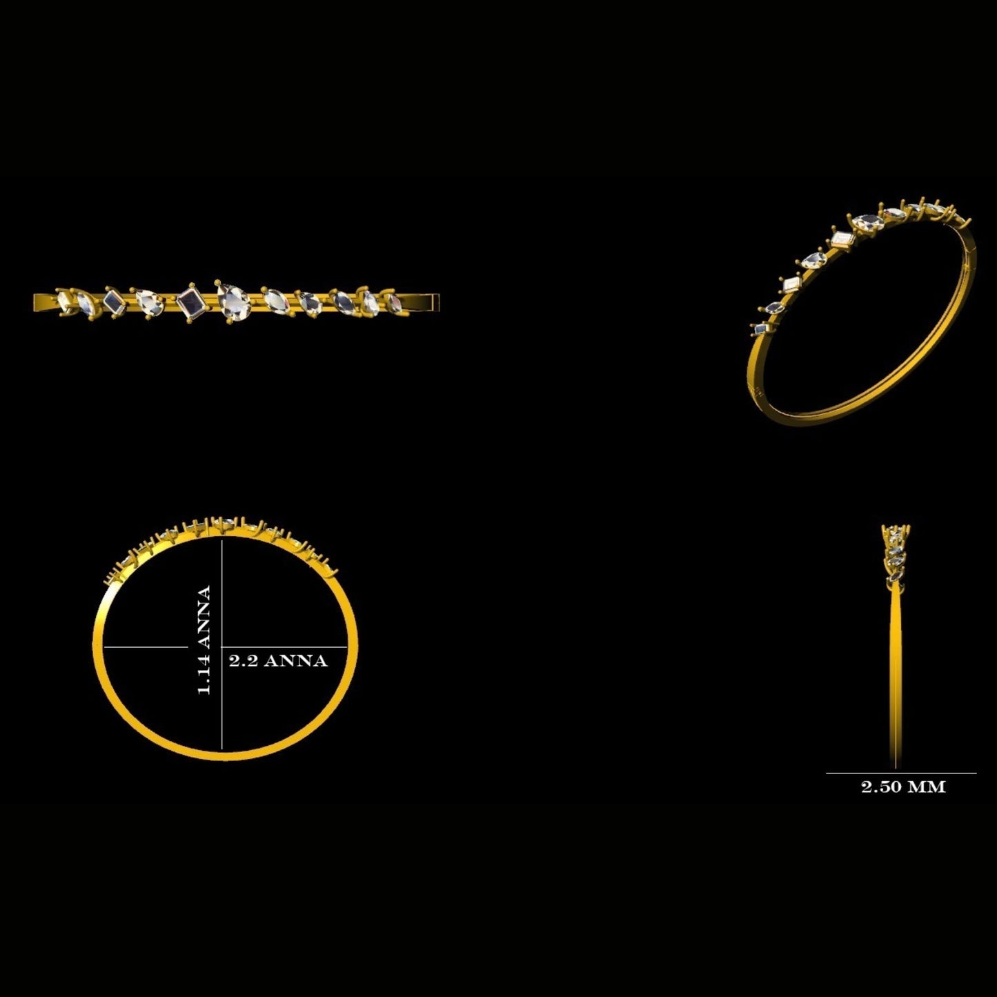 Mixed Shape Diamond Bracelet