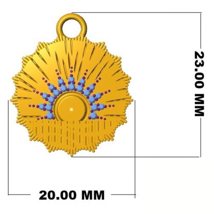 Celestial Sun Medallion Natural Diamond Pendant