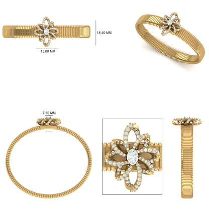 Floral Diamond Mesh Bracelet
