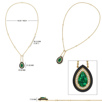Emerald Drop Pendant Necklace