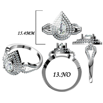 Pear Shape Halo Diamond Ring