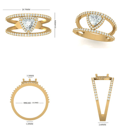 Trillion Cut Diamond Solitaire Ring