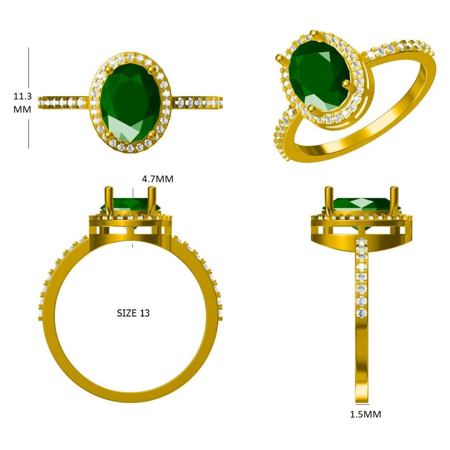 Oval Emerald Ring