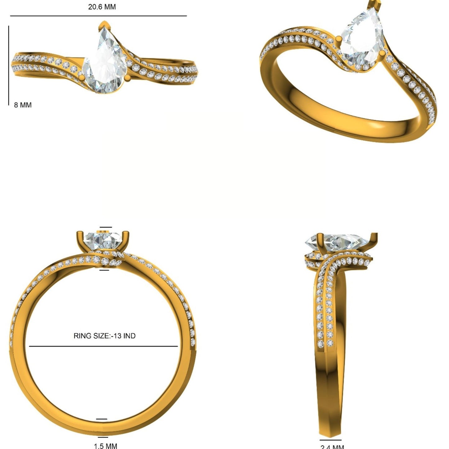 Pear Diamond Ring