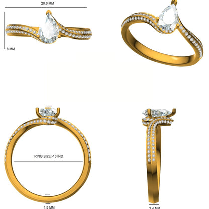 Pear Diamond Ring